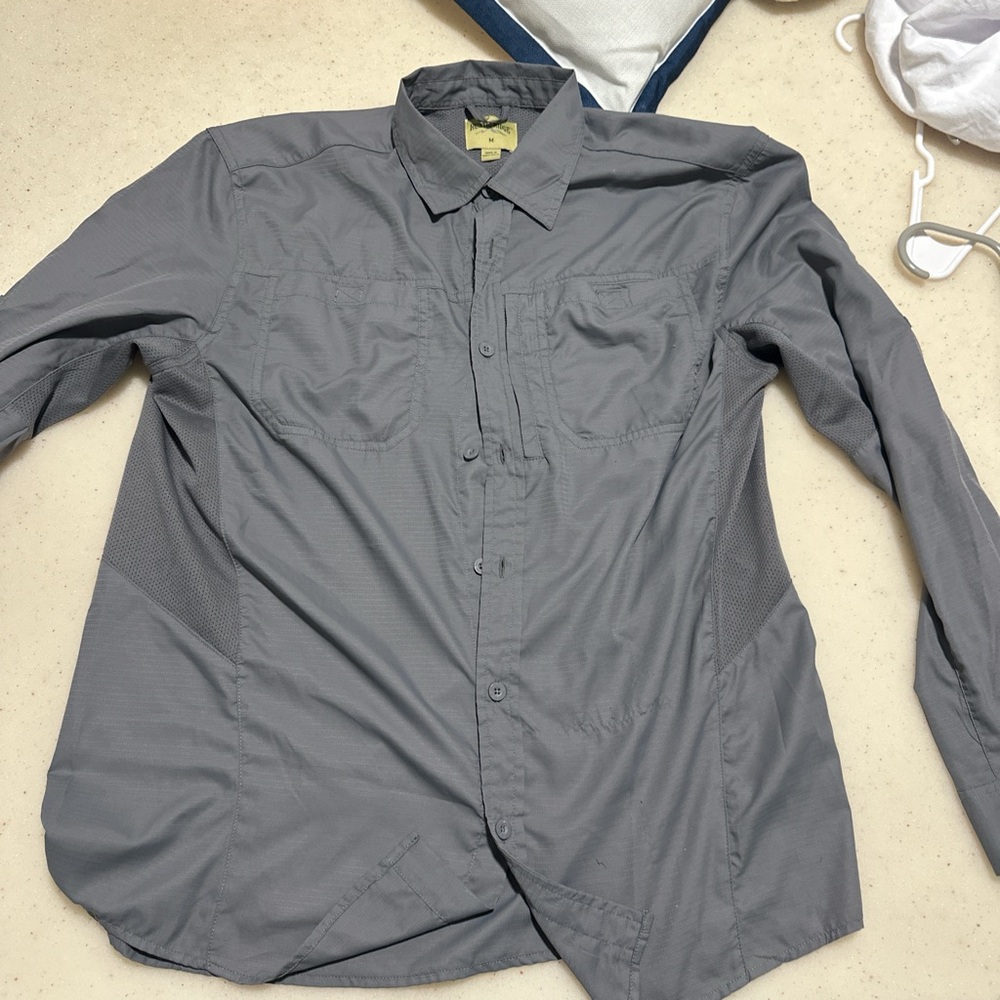 Gray Button-Up Shirt
